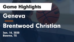 Geneva  vs Brentwood Christian Game Highlights - Jan. 14, 2020