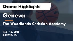 Geneva  vs The Woodlands Christian Academy  Game Highlights - Feb. 18, 2020