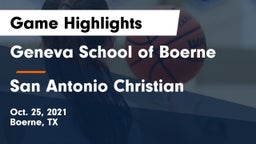 Geneva School of Boerne vs San Antonio Christian  Game Highlights - Oct. 25, 2021