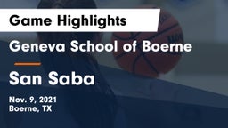 Geneva School of Boerne vs San Saba  Game Highlights - Nov. 9, 2021