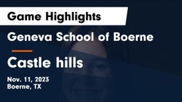 Geneva School of Boerne vs Castle hills Game Highlights - Nov. 11, 2023