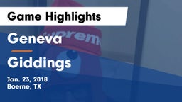 Geneva  vs Giddings Game Highlights - Jan. 23, 2018
