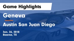 Geneva  vs Austin San Juan Diego Game Highlights - Jan. 26, 2018