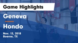 Geneva  vs Hondo  Game Highlights - Nov. 13, 2018