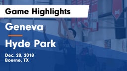 Geneva  vs Hyde Park Game Highlights - Dec. 28, 2018