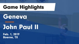Geneva  vs John Paul II  Game Highlights - Feb. 1, 2019