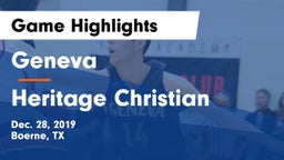 Geneva  vs Heritage Christian Game Highlights - Dec. 28, 2019