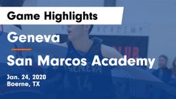 Geneva  vs San Marcos Academy  Game Highlights - Jan. 24, 2020