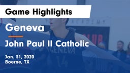 Geneva  vs John Paul II Catholic  Game Highlights - Jan. 31, 2020