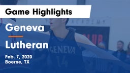 Geneva  vs Lutheran Game Highlights - Feb. 7, 2020