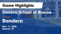Geneva School of Boerne vs Bandera  Game Highlights - Nov. 11, 2020