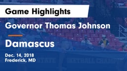Governor Thomas Johnson  vs Damascus  Game Highlights - Dec. 14, 2018