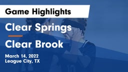 Clear Springs  vs Clear Brook  Game Highlights - March 14, 2022