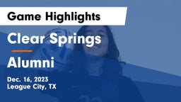 Clear Springs  vs Alumni Game Highlights - Dec. 16, 2023