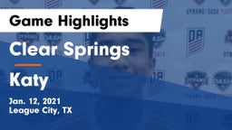 Clear Springs  vs Katy  Game Highlights - Jan. 12, 2021