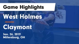 West Holmes  vs Claymont  Game Highlights - Jan. 26, 2019