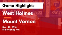 West Holmes  vs Mount Vernon  Game Highlights - Dec. 28, 2018