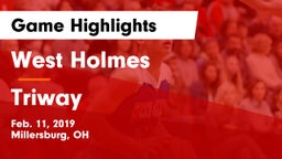 West Holmes  vs Triway  Game Highlights - Feb. 11, 2019