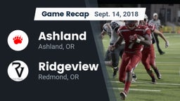 Recap: Ashland  vs. Ridgeview  2018