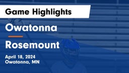 Owatonna  vs Rosemount  Game Highlights - April 18, 2024