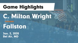 C. Milton Wright  vs Fallston  Game Highlights - Jan. 2, 2020