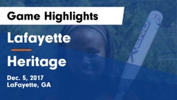 Lafayette  vs Heritage Game Highlights - Dec. 5, 2017