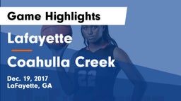 Lafayette  vs Coahulla Creek  Game Highlights - Dec. 19, 2017