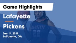 Lafayette  vs Pickens  Game Highlights - Jan. 9, 2018