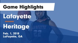 Lafayette  vs Heritage Game Highlights - Feb. 1, 2018