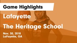 Lafayette  vs The Heritage School Game Highlights - Nov. 30, 2018