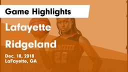 Lafayette  vs Ridgeland Game Highlights - Dec. 18, 2018
