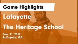 Lafayette  vs The Heritage School Game Highlights - Jan. 11, 2019