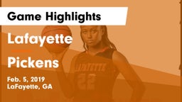 Lafayette  vs Pickens  Game Highlights - Feb. 5, 2019