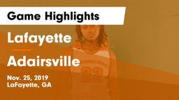 Lafayette  vs Adairsville Game Highlights - Nov. 25, 2019