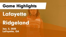Lafayette  vs Ridgeland  Game Highlights - Jan. 3, 2020