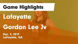 Lafayette  vs Gordon Lee Jv Game Highlights - Dec. 3, 2019