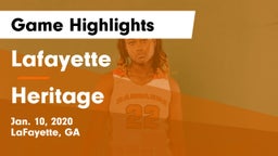 Lafayette  vs Heritage Game Highlights - Jan. 10, 2020
