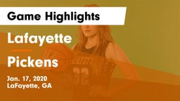 Lafayette  vs Pickens Game Highlights - Jan. 17, 2020