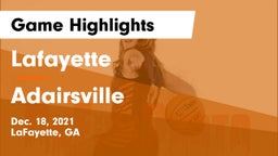 Lafayette  vs Adairsville Game Highlights - Dec. 18, 2021