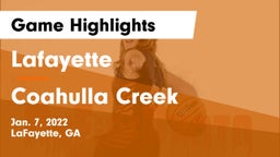 Lafayette  vs Coahulla Creek  Game Highlights - Jan. 7, 2022