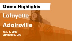 Lafayette  vs Adairsville  Game Highlights - Jan. 6, 2023