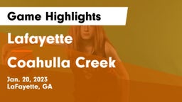 Lafayette  vs Coahulla Creek  Game Highlights - Jan. 20, 2023