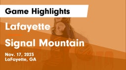 Lafayette  vs Signal Mountain Game Highlights - Nov. 17, 2023