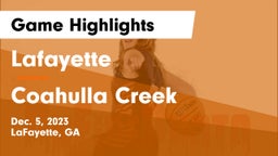 Lafayette  vs Coahulla Creek  Game Highlights - Dec. 5, 2023