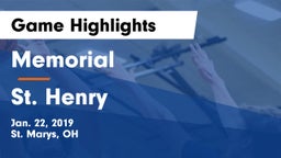 Memorial  vs St. Henry  Game Highlights - Jan. 22, 2019