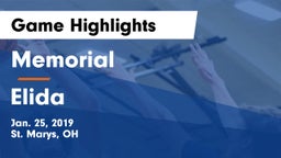 Memorial  vs Elida  Game Highlights - Jan. 25, 2019