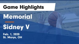 Memorial  vs Sidney V Game Highlights - Feb. 1, 2020