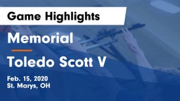 Memorial  vs Toledo Scott V Game Highlights - Feb. 15, 2020