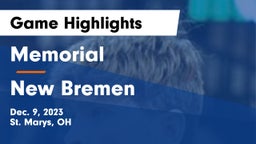 Memorial  vs New Bremen  Game Highlights - Dec. 9, 2023