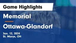 Memorial  vs Ottawa-Glandorf  Game Highlights - Jan. 12, 2024